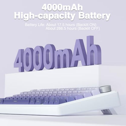 AULA F75 Pro Wireless Mechanical Keyboard,75% Hot Swappable Custom Keyboard,RGB Backlit,Pre-lubed Linear Switches,Side Printed PBT Keycaps Mechanical Gaming Keyboards,Gradient Purple - color: F75 Pro-Gradient Purple