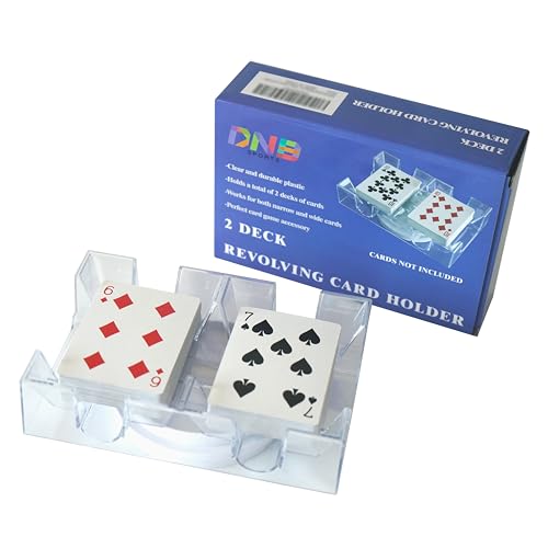 DNB Revolving Playing Card Tray - 2 Deck Plastic Rotating Canasta Card Holder - style: 2 Deck