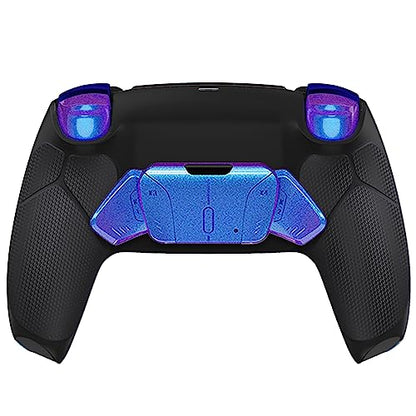 HEXGAMING RIVAL PRO Wireless Controller Compatible with ps5, Blue Flames | Hall Effect Joysticks, Mouse-Click Triggers & Bumpers, 4 Remappable Back Buttons, 8 Swappable Sticks, FPS Gaming - color: Blue Flames