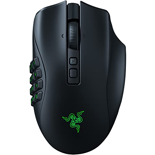 Razer Naga V2 Pro Wireless Gaming Mouse: Interchangeable Side Plate w/ 2, 6, 12 Button Configurations - Focus+ 20K DPI Optical Sensor - Fastest Gaming Mouse Switch - Chroma RGB Lighting (Renewed)