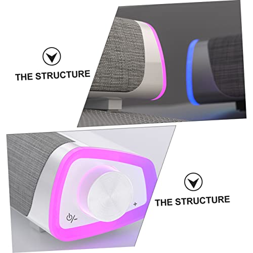 Angoily Computer Soundbar Gaming Soundbar for Monitor Dual Speaker Sound Box Stereo Speaker Music Player for White - color: White