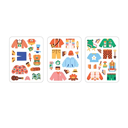 Mudpuppy Happy Camper – Magnetic Build-It Travel Friendly Game with Illustrated Forest Background Scenes Including 2 Furry Characters and Over 40 Mix and Match Magnets for Children Ages 4 and Up - style: Happy Camper