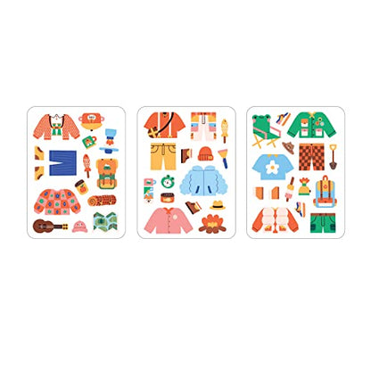 Mudpuppy Happy Camper – Magnetic Build-It Travel Friendly Game with Illustrated Forest Background Scenes Including 2 Furry Characters and Over 40 Mix and Match Magnets for Children Ages 4 and Up - style: Happy Camper