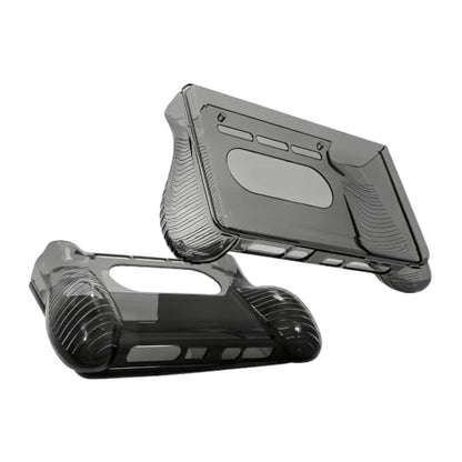 Protective Case Compatible with Ayn Thor, Clear Soft Shell Cover, Anti-Slip Shockproof Accessory for Flip Handheld Gaming Console (Transparent Black) - color: Transparent Black