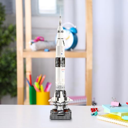 APENGBAOL Saturn V Space Rocket and Vehicles Building Blocks Set,613 Precision Space Shuttle Building Block Toys for Kids .Gifts for Adults - style: space rocket