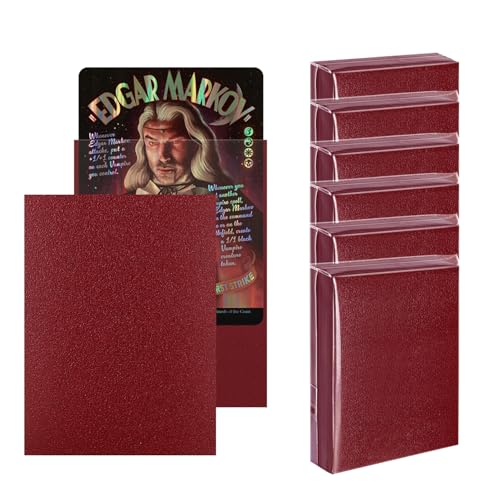 Blood Red MTG Card Sleeves 300CT, Matte Textured Back Card Sleeve Deck Card Protectors, Standard Size Card Sleeves for MTG, Baseball Card, Sports Cards, Game Card - color: Blood Red