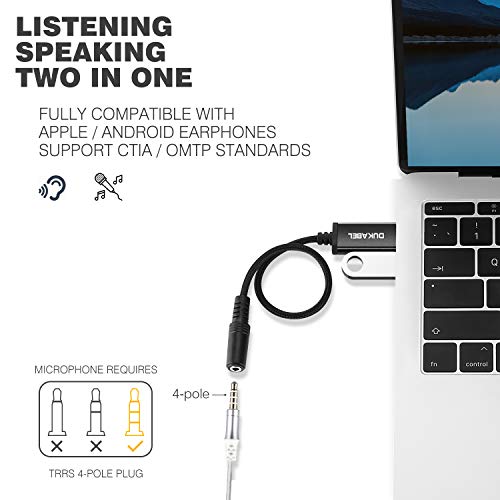 USB to 3.5mm Jack Audio Adapter, USB-A to AUX Cable for PC, PS4, PS5-1.2M | TRRS-Mic Supported, DAC Chip, 16bit/48KHz, Compatible with Windows, PC, Laptop, Mac, Linux, Desktops, PS4, PS5 - size: 45 inch / 120cm