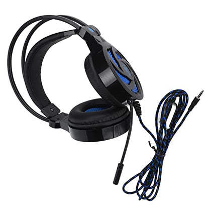 Wired Gaming Headset Comfort Design with Microphone and Volume Control for PC Laptop 40mm Driver Black and Blue