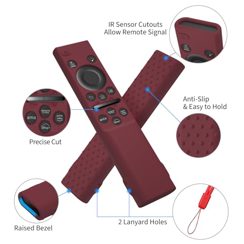Hi Color Remote Cover for Samsung BN59-01388 BN59-01393 Silicone Remote Case Protective Sleeve (Wine) - color: wine