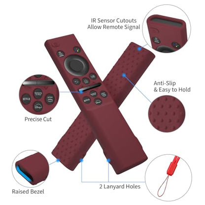 Hi Color Remote Cover for Samsung BN59-01388 BN59-01393 Silicone Remote Case Protective Sleeve (Wine) - color: wine