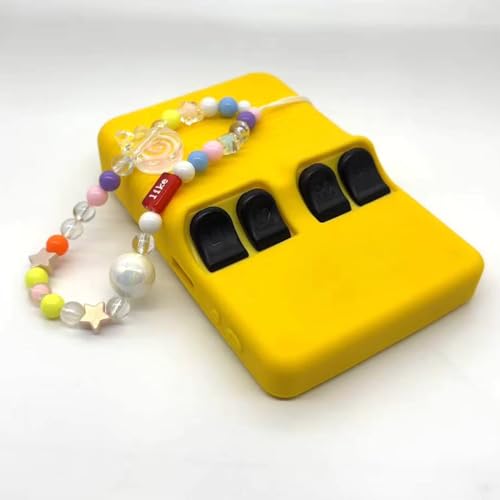 Silicone Case for R36S Handheld Game Console Protective Case with Lanyard Button Cover Accessory for Gift (Yellow) - color: Yellow