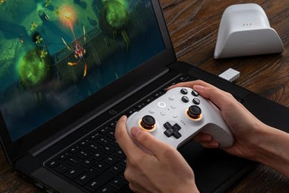 8BitDo Ultimate 2 Bluetooth Controller for Switch/Switch 2 & Windows PC, Switch Pro Controller with TMR Joysticks, Switchable Hall Effect/Tactile Triggers, Vibration and Motion Control - White - color: White, style: Ultimate 2 Bluetooth
