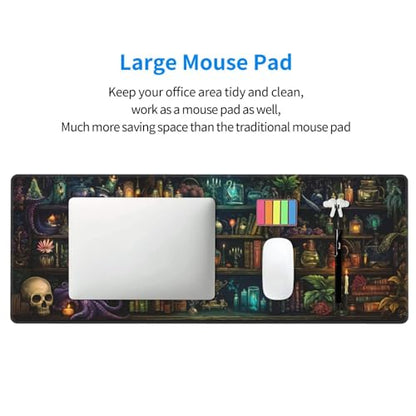 Library Mysterious Mouse Pad XL Large Mousepad Non Slip Rubber Base Desk Mat for Laptop Computer Gaming 31.5" X 12" - color: Mysterious Library