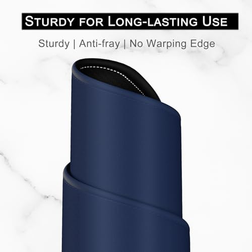 Hsurbtra Mouse Pad, Premium-Textured Square Mousepad 10.2 x 8.3 Inch, Stitched Edge Anti-Slip Waterproof Rubber Pretty Cute Computer Mat for Office Gaming Laptop Women Kids Navy Blue - color: Navy Blue, size: Square Mousepad (10.2" x 8.3")