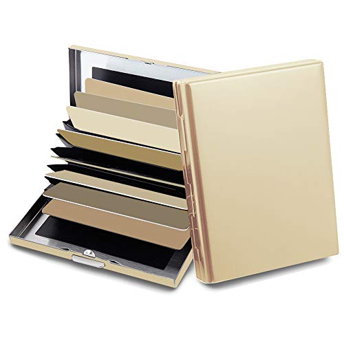 RFID Credit Card Holder Protector Metal Credit Card Wallet Business Card Holder for Men Women Gift Box Package (Gold) - color: 01 Gold