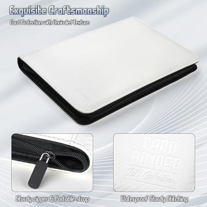 Trading Card Binder, Premium 9 Pocket Double Sided 540 Pocket PU Card Collection Binder, Collectible Trading Card Albums for MTG, TCG, Sport Card, Game Cards (White 1) - color: White 1