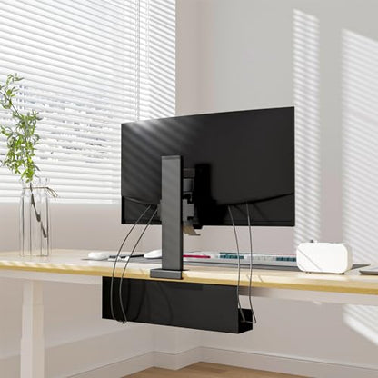 Cable Management Under Desk,17 inch Cable Management Tray | Power Strip Holder,Cord Organizer,Wire Management for Office and Home, Black