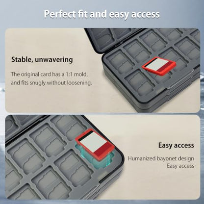ONETIAOLONG Switch Game Case Holder for Switch 2 & OLED & Lite with 72 Cartridge Slots and 144 Micro SD Card Storage with Magnetic Closure,Protective Hard Shell and Soft Lining for Easy carrying - color: Black, style: 72-slots