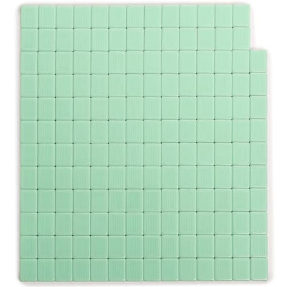 YMI "Jade Horizon" American Mahjong 166 Medium Melamine Tiles-Only Set | 166 engraved white melamine tiles with striped backs. Refined tiles-only set for American Mahjong players who own accessories - color: Jade