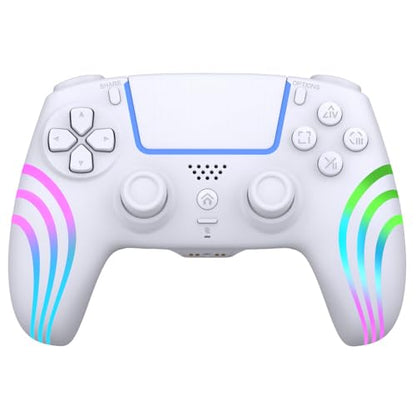 Anti Stick Drift Wireless Controller for PS5,Windows PC, BluetoothGaming Gamepad with Turbo Function, 6-Axis Gyro, Dual motor Vibration, Programmable Paddles, Touchpad, 3.5mm Headset Jack. - color: WHITE1