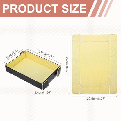 Dice Tray PU Leather Mat Magnetic Folding Dice Rolling Tray Holder Laser Gradient Rectangle Storage Box Perfect for DND Table Games & Entryway & Nightstand Organizer (Yellow) - color: Yellow