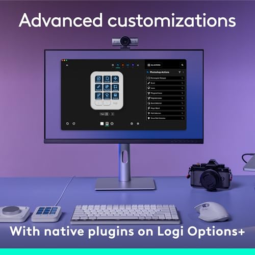 Logitech MX Creative Console 9 Customizable Keys - Pale Grey | Stream Deck accessories, graphic design, Adobe, Zoom, Spotify, 3-month Adobe Creative Cloud membership - color: Pale Grey