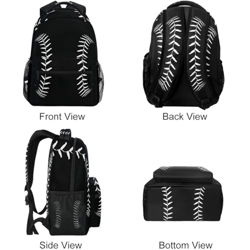 Fashion Baseball Sport Softball American Cool Backpacks School Book Travel College Shoulder Bag for Women Girls Men Boys - color: Multi