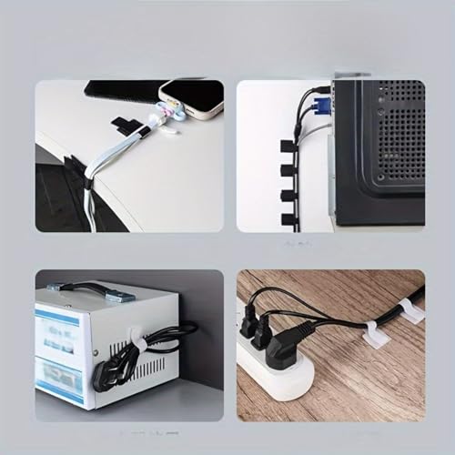 20PCS Cable Management Clips, Reusable Cable Management Organizer, Organizer in Home, Office, Kitchen, School - color: Grey