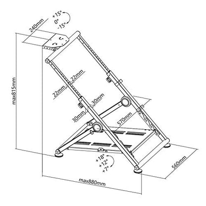 NanoRS RS155 Foldable Gaming Steering Wheel Stand Steel Frame Support Game Driving Bracket up to 20kg
