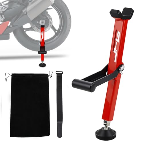 Motorcycle Stand Rear Wheel Stand,Foldable Convenient Dirt Bike Lift Universal for All Most Dirt Pit Bike Motorcycle Naked Cruiser Red