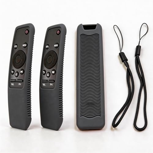 2 Pack Protective Silicone Remote Case Cover Compatible with Samsung Smart TV Remote BN59 Series, Anti-Slip Shockproof Sleeve Skin (Black) - color: Black