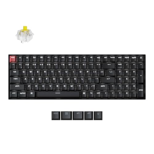 Keychron K4 96% Layout QMK Wireless and Wired Options Mechanical Keyboard, White Backlight Banana Switch, Hot-swappable, Paired with Shine-Through Double-Shot PBT Keycaps for Mac Windows - Version 3 - color: Keychron Super Banana Switch
