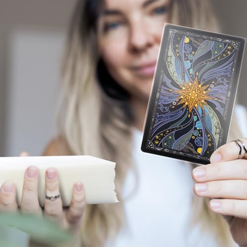 Maitys 300 Pack Clear Tarot Card Sleeves (72x122mm) 200μM Thick, Non-Glare Compatible with TCG & Board Game Cards