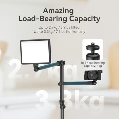 SMALLRIG Overhead Camera Mount, Camera Desk Mount Stand with Flexible Arm, 360° Rotatable Ball Head, DSLR Boom Arm Tabletop C Clamp for Photography Videography Live Stream - 4456 - style: Clamp 4456