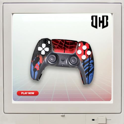 Web Slingeer Custom PS-5 Controller Wireless compatible with Play-Station 5 Console by BCB Controllers | Proudly Customized in USA with Permanent HYDRODIP Printing(NOT JUST A SKIN)(MODDED) - color: Web Slingeer, size: Modded - Front & Back Print