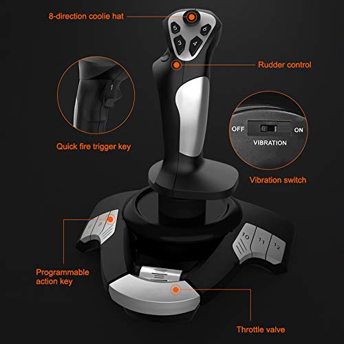 USB Flight Stick PC Joystick Controller Simulator Gamepad Wired Gaming Control for Flight Stick Simulation Games New
