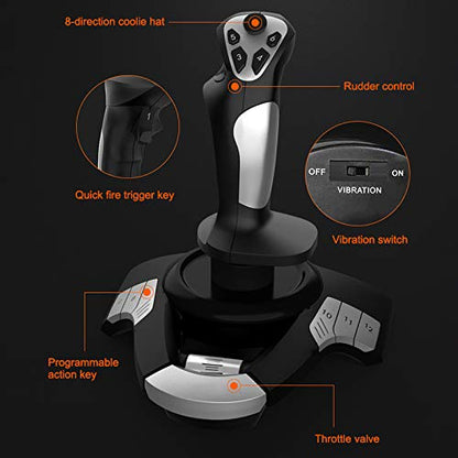 USB Flight Stick PC Joystick Controller Simulator Gamepad Wired Gaming Control for Flight Stick Simulation Games New