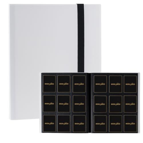 Card Binder 9 Pocket Storage 360 Card Binder,Trading Card Binder (White） | Senior and Sturdy Side-Loading Album,Intended For YuGiOh,MTG, TCG,Game Cards & Baseball Card Binde - color: White