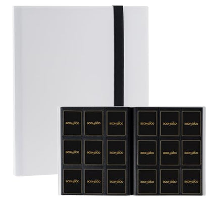 Card Binder 9 Pocket Storage 360 Card Binder,Trading Card Binder (White） | Senior and Sturdy Side-Loading Album,Intended For YuGiOh,MTG, TCG,Game Cards & Baseball Card Binde - color: White
