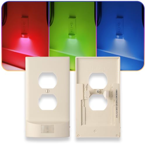 3 Pack - SnapPower Multi-Color GuideLight – Outlet Cover RGB Lights, Customizable Ambient Lighting/Mood Lighting for Home, Kitchen, Gaming Room, Kids Bedroom, Holiday Decor (Light Almond, Duplex) - color: Light Almond, size: Duplex