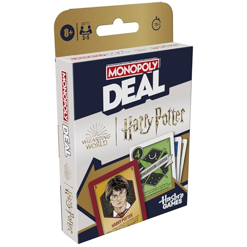 Monopoly Deal: Harry Potter Card Game | Family Games for Kids and Adults | Ages 8 and Up | 2 to 5 Players | 15 mins. | Travel Size
