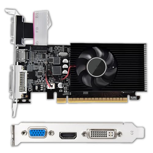 Bewinner GT610 Computer Graphics Card, 2GB DDR3 64bit PCI Express X16 Graphics Card with DVI, VGA, HDMI Interface for Computer Desktop