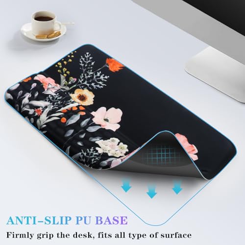 Computer Keyboard Stand with Wrist Rest, Ergonomic Tilted Keyboard Holder - Keyboard Riser with Wrist Pad - Keyboard Tray Support for Office Home - Black Flowers - color: Keyboard Stand-black Flowers