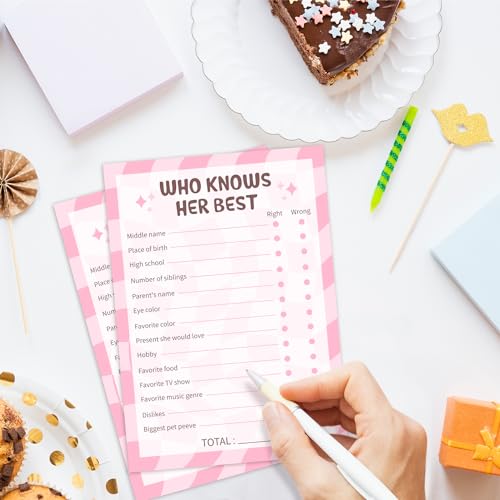 Birthday Party Games - Who Knows Her Best, Who Know The Birthday Best, Party Games for Women, Set of 20 Cards, Age 15+ - FS266 - color: Birthday 2