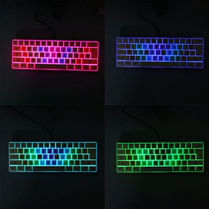 61 Keys Mechanical Gaming Keyboard RGB Backlit Compact 60 Percent Wired Keyboard with Colorful Keycaps for PC, Office Amp,Gaming Portable Mini Keyboard with Optical Switches (Apricot) - color: Apricot