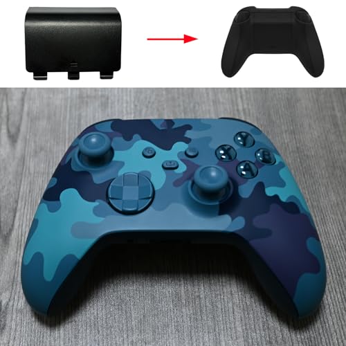 4 Pack Battery Back Cover for Xbox Series X Controller, Battery Cover Door Compatible with Xbox Series S Controller, Battery Back Shell Repair Part for Xbox Series X/Series S Controller (Black) - color: Black
