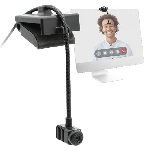 Center Cam V2 Center-Mounted Webcam — The Original Eye Contact Webcam, 1080p HD, Flexible Arm, for Zoom/Teams/Meet, Mac/PC/Linux