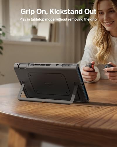 Belkin Nintendo Switch 2 Grip Case, Ergonomic, Dockable, Quick-Release Grip | Ergonomic Non-slip Protective Joy-Con Grip with Easy Joy-Con Removal, Dockable Quick-release Design, Built-in Kickstand - color: Black, style: Grip
