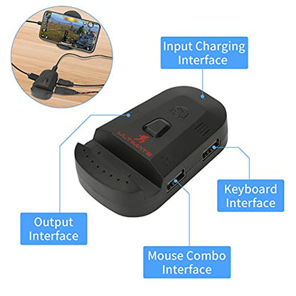Half Hand Gaming Keyboard and Mouse Combo Laelr 35 Keys PUBG Wired Mechanical RGB Backlit Keyboard with Wrist Rest Wired Gaming Mouse Converter for Android iOS Phone Game Not Support iOS 13.4 & Above