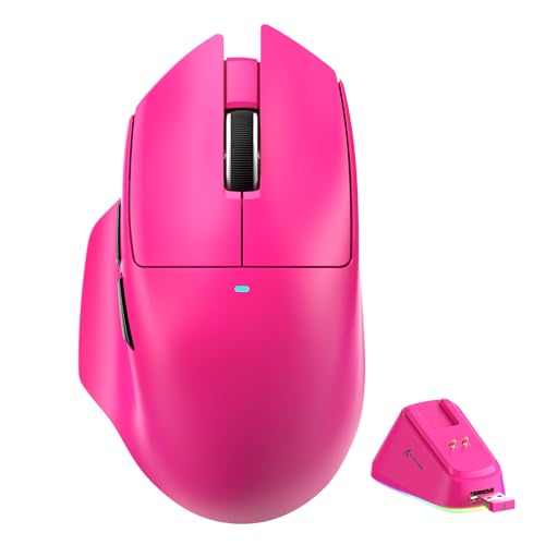 ATTACK SHARK V6 65g Superlight Wireless Gaming Mouse with RGB Magnetic Charging Dock,BT/2.4GHz Wireless/Wired Mouse 1K Polling,PixArt PAW3311 Sensor,25K DPI,Office Gamer Mice for PC/Win/Mac(Rose) - color: Rose, size: Mouse